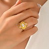 Brass Micro Pave Cubic Zirconia Finger Rings for Women QS5148-2-3