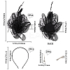 Gauze Feather Flower Hair Bands for Women OHAR-WH20002-05-2