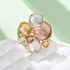Zinc Alloy & Enamel Stretch Finger Rings for Women RJEW-M101-01A-G-2