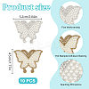 10Pcs Butterfly Hotfix Rhinestone Iron on/Sew On Patches PATC-DR0001-04B-2