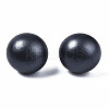 Painted Half Round Schima Wood Earrings for Girl Women EJEW-T017-02A-2
