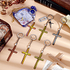 16Pcs 4 Colors Alloy Cross Charm Keychains KEYC-PH01546-2