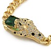 Brass Micro Pave Cubic Zirconia Link & Charm Bracelets BJEW-K261-09G-05-3
