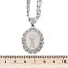 Oval with Virgin Pattern 201 Stainless Steel Pendant Necklaces for Men Women LS-NJEW-K283-22P-3