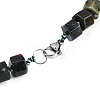 Natural Bloodstone Hexagon Prism Graduated Beaded Necklaces for Women Men NJEW-K388-03Q-3
