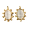 304 Stainless Steel Cat Eye Pendants STAS-V015-40G-1