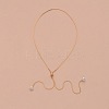 Alloy Snake Chain Slider Lariat Necklaces with Plastic Imitation Pearl Round Beads WG87CD3-01-2