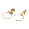 304 Stainless Steel Ring Dangle Stud Earrings for Women X-EJEW-Q781-29G-2