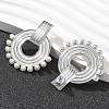 304 Stainless Steel ABS Imitation Pearl Stud Earrings EJEW-M069-02P-5