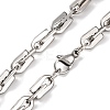 201 Stainless Steel Arch Link Chain Necklace NJEW-F222-23P-2