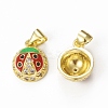 Brass Micro Pave Cubic Zirconia Charms KK-E068-VB322-1