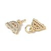 Brass Micro Pave Clear Cubic Zirconia Pendants KK-S367-13B-2
