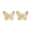Butterfly Brass Rhinestone Stud Earring Findings for Women LS-EJEW-V002-03G-1