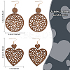 6 Pairs 6 Styles Wood Dangle Earrings with Iron Earring Pins EJEW-AN0004-60-2