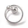 Non-Tarnish 304 Stainless Steel Wire Wrap Spiral Cuff Rings for Women RJEW-G315-08B-P-3