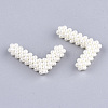 Handmade ABS Plastic Imitation Pearl Woven Beads FIND-T039-18-L-3