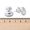 304 Stainless Steel Oval Stud Earrings EJEW-M073-08P-5