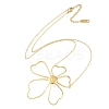 Ion Plating(IP) 304 Stainless Steel Cable Chain Flower Pendant Necklaces for Women NJEW-K276-02G-3