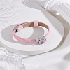 1Pc Adjustable PU Leather Pave Cubic Zirconia Bracelets for Women BJEW-LP0003-41B-3