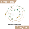 2Pcs Alloy & Natural Gemstone Chips Chains for Eyeglasses HJEW-FH00129-2