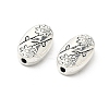 Oval with Flower Tibetan Style Alloy Beads TIBEB-1199-AS-LF-1