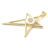 Real 18K Gold Plated Brass Clear Cubic Zirconia Pendants KK-A198-23G-04-2