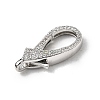 Brass Clear Cubic Zirconia Lobster Claw Clasps KK-Z078-49B-P-2