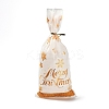 50Pcs Merry Christmas Snowflake Printed Transparent OPP Cellophane Packaging Bags with Wire Twist Ties LS-ABAG-C013-03-4