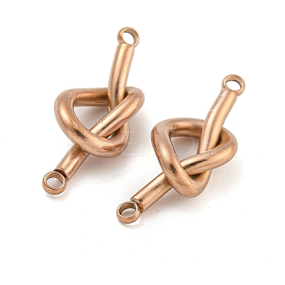 304 Stainless Steel Knot Links Connector Charms STAS-K290-02RG-1