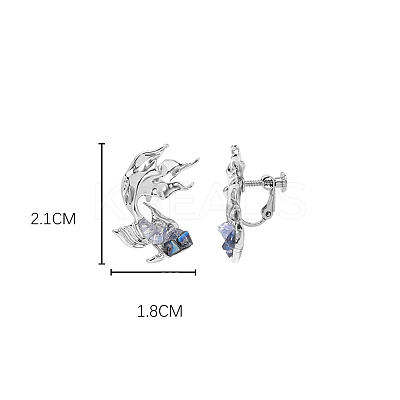 Fish Alloy Glass Clip-on Earrings FS-WG4D6D9-02-1