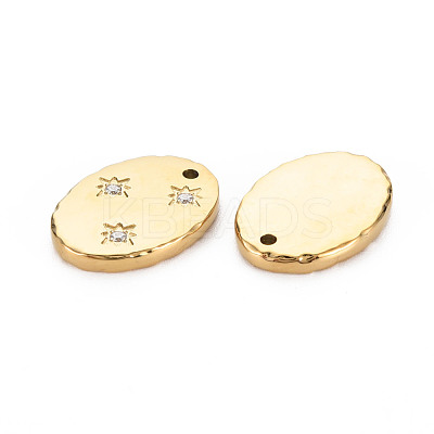 Ion Plating(IP) 304 Stainless Steel Micro Pave Clear Cubic Zirconia Pendants X-STAS-N097-114LG-NR-1