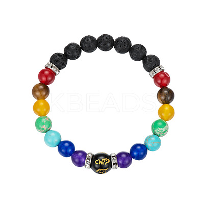 Colorful Ethnic Lava Stone Bracelet Handmade Beaded Unisex Jewelry ST7623468-1