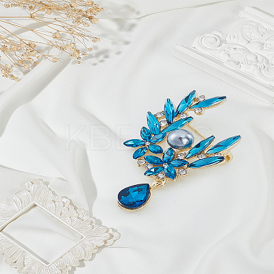 1Pc Alloy Rhinestone Brooches JEWB-LP0002-08G-1