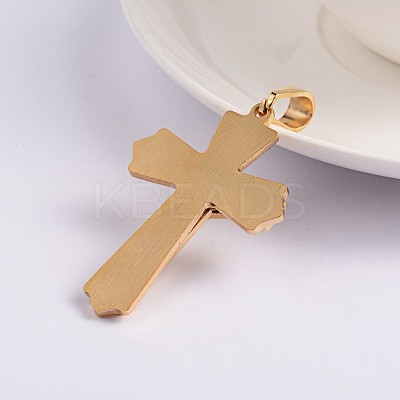 Easter Theme Crucifix Cross 304 Stainless Steel Pendants STAS-N080-07G-1