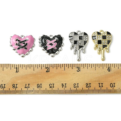 8Pcs 4 Style Valentine's Day Alloy Enamel Pendants FIND-FS0001-90-1