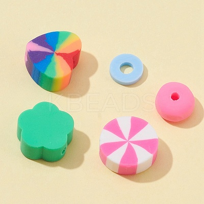 Handmade Polymer Clay Beads Strands CLAY-FS0001-09-1