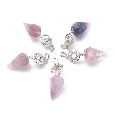 Natural Fluorite Pendants G-O194-01-1