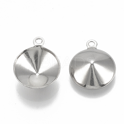 Tarnish Resistant 201 Stainless Steel Pendant Rhinestone Settings LS-X-STAS-S057-41A-1