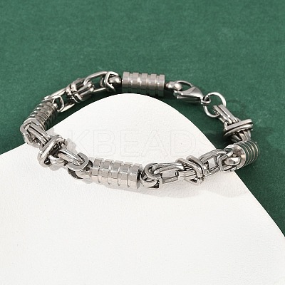 201 Stainless Steel Link Chain Bracelets for Men Women BJEW-B143-08-1