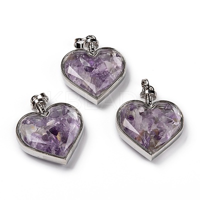 Glass Bottle Pendants G-Z010-02B-1