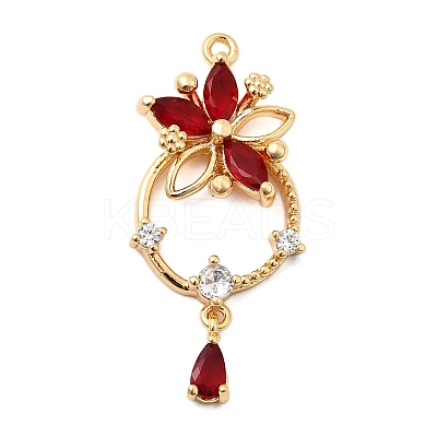 Brass Micro Pave Cubic Zirconia Pendants KK-F916-37G-1