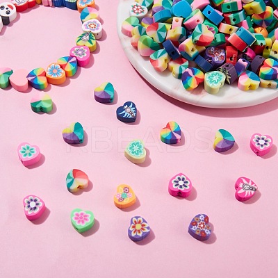 250Pcs 10 Style Handmade Polymer Clay Beads CLAY-SZ0001-53-1