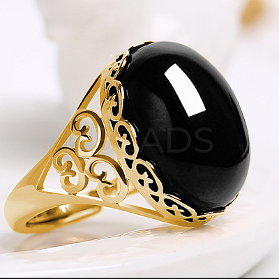 Oval Natural Chalcedony Finger Rings WG05C38-05-1