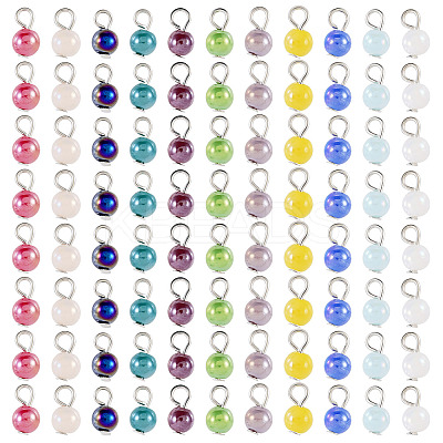 110Pcs 11 Style Glass Pendants PALLOY-TAC0305-1