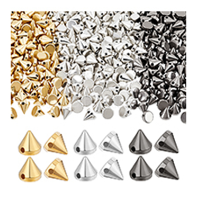450Pcs 3 Colors Resin Spikes Screwback Studs RESI-PH0002-52-1