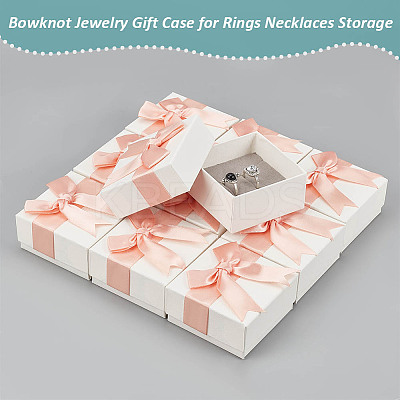 Square Cardboard Paper Jewelry Set Storage Boxes LS-CON-WH0086-097C-1