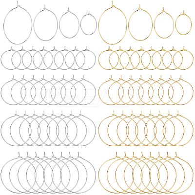 160Pcs 8 Style Brass Wine Glass Charm Rings KK-SP0001-34-1