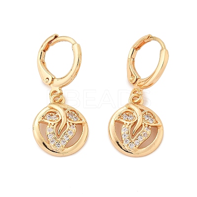 Brass Micro Pave Clear Cubic Zirconia Hoop Earrings for Women EJEW-G428-24G-03-1