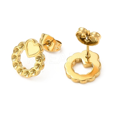 Ion Plating(IP) 304 Stainless Steel Stud Earring Findings STAS-E180-01G-1