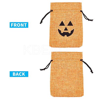 Polyester Imitation Burlap Packing Pouches Drawstring Bags ABAG-PH0002-49-1